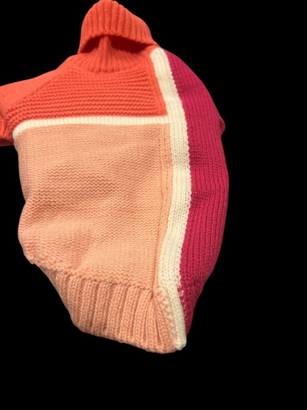 Pet Colorblock Turtleneck Sweater – Pink, Peach & Coral (Size S) | NWOT